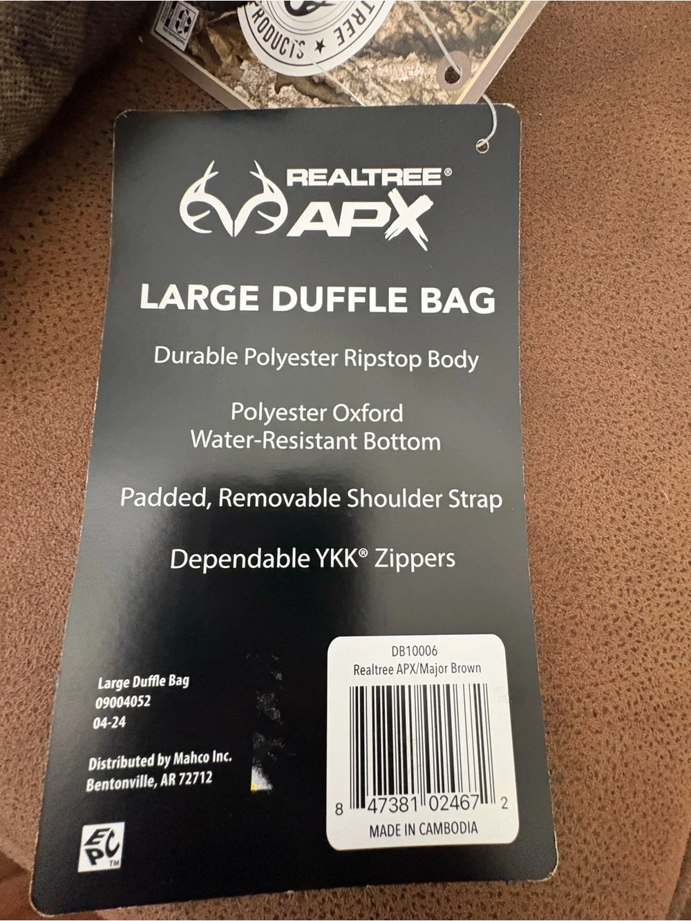 Duffle Bag-Realtree Large Camo. Brand New in case.